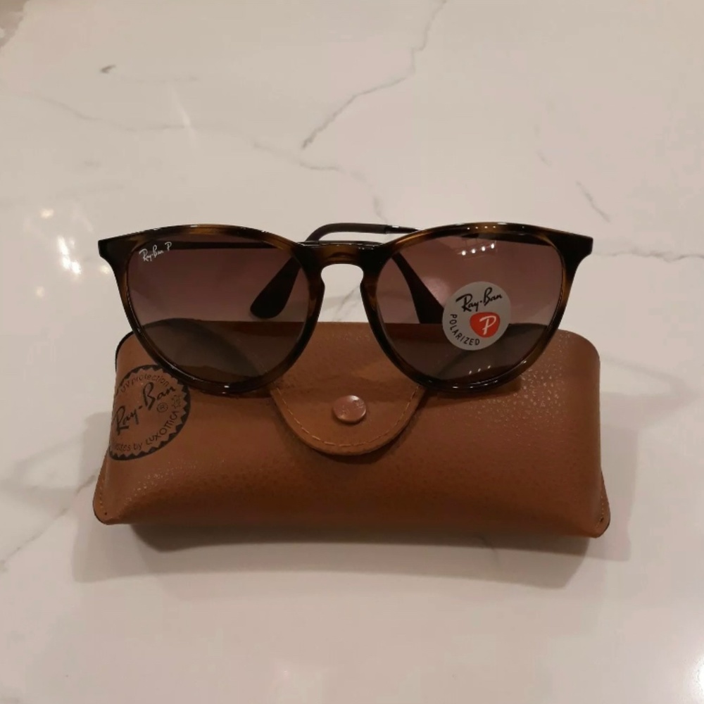 Ray-Ban Sunglasses Erika Tortoise Havana Polarized Brown Gradient RB4171 54mm